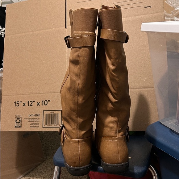 Dream Pairs Brown Leather Knee-High Boots - Picture 8 of 8